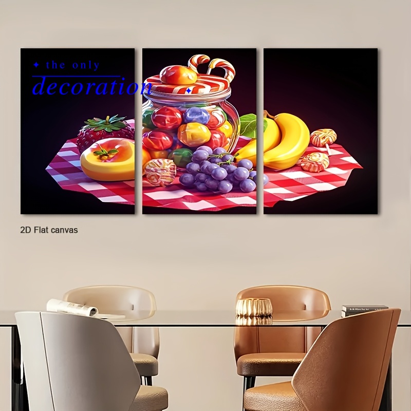 Canvas Wrap Ready - 3 quadri incorniciati con soggetti di